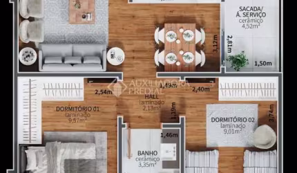 Apartamento com 2 quartos à venda na Rua Picada Capivara, 30, Campina, São Leopoldo, 54 m2 por R$ 255.900