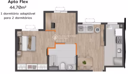 Apartamento com 1 quarto à venda na Rua Felipe Uebel, 1261, Santo André, São Leopoldo, 44 m2 por R$ 246.000