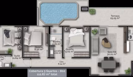 Cobertura com 3 quartos à venda na Rua Capitão Romualdo de Barros, 583, Carvoeira, Florianópolis, 112 m2 por R$ 1.320.000