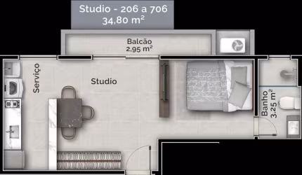 Apartamento com 1 quarto à venda na Rua Capitão Romualdo de Barros, 583, Carvoeira, Florianópolis, 34 m2 por R$ 501.000