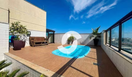Você não vai achar nada igual! Cobertura linear de 3 dormitórios e 2 vagas em prédio novo - Centro - Niterói/RJ
