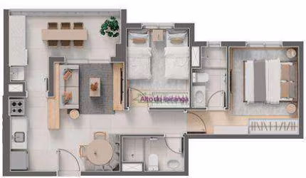 Apartamento com 2 dormitórios à venda, 57 m² por R$ 834.315,24 - Mirandópolis - São Paulo/SP