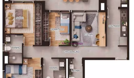 Apartamento com 3 dormitórios à venda, 93 m² por R$ 1.051.302 - Vila Firmiano Pinto - São Paulo/SP
