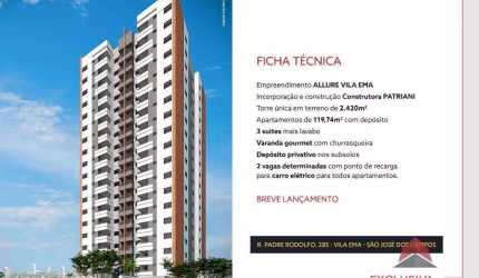 Apartamento à venda, 119 m² por R$ 1.650.000,00 - Vila Ema - São José dos Campos/SP