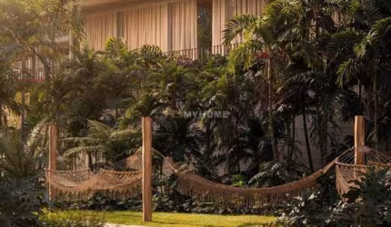 Atmosfera de casas térreas, segurança e serviços de hotel cinco estrelas.