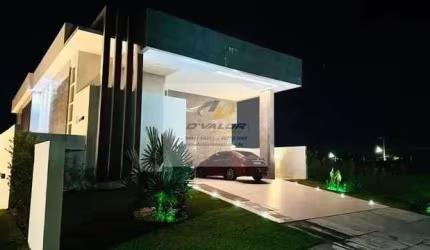 Vendo casa em condomínio fechado, com 250m², sala para 3 ambientes, 3 suítes, escritório e 4 vagas