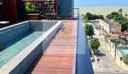 Vendo Apartamento, Porteira Fechada, Vista Mar, com 53 m², 2 suítes, sala p/ 2 ambientes e 1 vaga