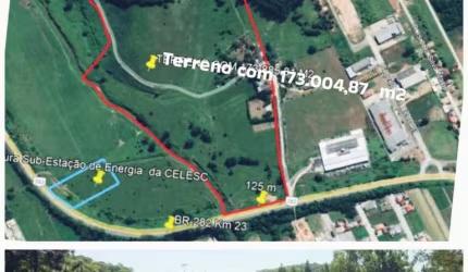 Terreno para Logística, Comércio ou Indústria, área total de: 173.004,87 Santo Amaro Imperatriz/Florianópolis SC