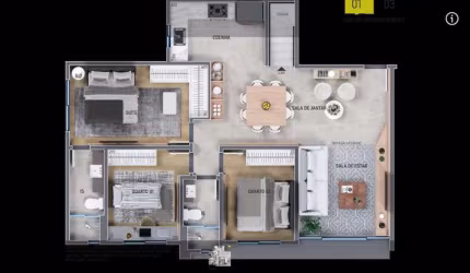 Apartamento com 3 quartos à venda em Belo Horizonte