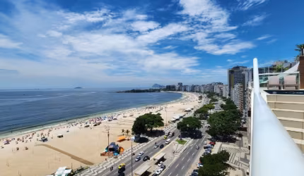 Cobertura pé na areia frontal ao mar à venda em Copacabana