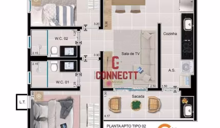 Apartamento com 2 dormitórios à venda, 60 m² por R$ 339.000,00 - Bonfim Paulista - Ribeirão Preto/SP