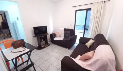 Apartamento com 46m², 1 quarto, sala, 2 varandas e 1 vaga. Bairro Tupi em Praia Grande
