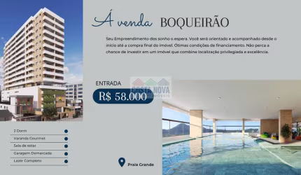 Apartamento com 80m², 2 quartos, sendo 1 suíte, 2 banheiros com vaga para garagem em Praia Grande
