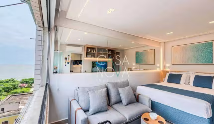 Apartamento com 1 dormitório para alugar, 22 m² por R$ 5.000,00/mês - Aparecida - Santos/SP