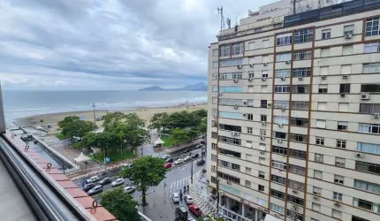 Apartamento a venda com vista mar, 137m² e  3 quartos na Pompéia - Santos