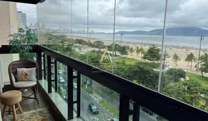 Apartamento Frente Mar a venda com 107m², 3 quartos, 2 vagas na Pompéia -Santos