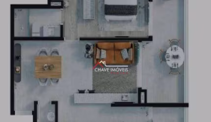 Apartamento com 1 dormitório à venda, 66 m²  - Boqueirão - Santos/SP