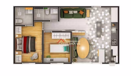 Apartamento com 2 dormitórios à venda, 54 m² por R$ 539.570,28 - Vila Belmiro - Santos/SP