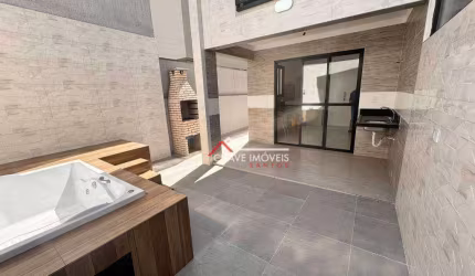 Sobrado novo com 3 dormitórios e espaço gourmet à venda, 123 m² por R$ 1.650.000 - Boqueirão - Santos/SP
