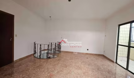 COBERTURA COM 177 M2, 3 DORMITÓRIOS, 2 VAGAS DE GARAGEM, PISCINA, NA APARECIDA - SANTOS/SP