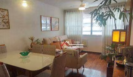 APARTAMENTO, NO GONZAGA, 96M²,  2 QUARTOS DEPENDENCIA COMPLETA , 2 BANHEIROS , COM 1 VAGA DE GARAGEM COLETIVA SUFICIENTE.