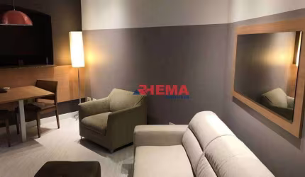 Flat com 1 dormitório à venda, 44 m² por R$ 430.000,00 - Gonzaga - Santos/SP