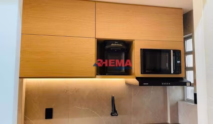 Sala Living MOBILIADA para alugar, 32 m² por R$ 3.500/mês - José Menino - Santos/SP