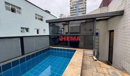 Cobertura com 1 dormitório para alugar, 100 m² por R$ 4.800,01/mês - Pompéia - Santos/SP