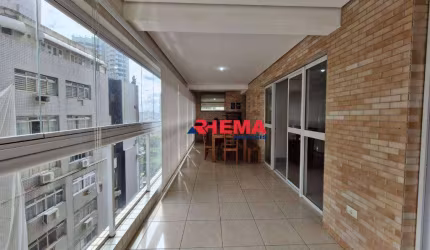Apartamento com 2 dormitórios para alugar, 108 m² por R$ 6.500,02/mês - Gonzaga - Santos/SP