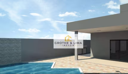 Linda Casa em Construção - condomínio fechado - 03 dotmitórios, suíte master, piscina - espaço gourmet