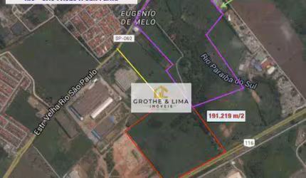 Área à venda, 265000 m² por R$ 60.000.000,00 - Eugênio de Melo - São José dos Campos/SP
