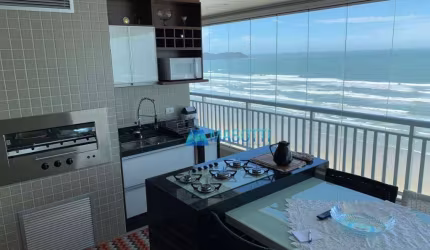 Apartamento Mobiliado 3 Dormitórios sendo 3 Suítes, Frente Vista Mar, 3 vagas de Garagem, Aviação - Praia Grande/SP