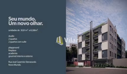 Apartamento com 2 dormitórios à venda, 30 m² por R$ 293.434 - Novo Mundo - Curitiba/PR