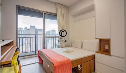 Apartamento STUDIO TOTALMENTE MOBILIADO para locação, 24m², 1 dormitório - República