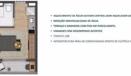 Apartamento com 1 quarto à venda na Avenida Doutor Chucri Zaidan, 111, Vila Cordeiro, São Paulo, 24 m2 por R$ 390.000