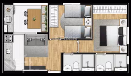 Apartamento com 2 quartos à venda na Avenida Rotary, 1520, Vila das Bandeiras, Guarulhos, 44 m2 por R$ 355.000