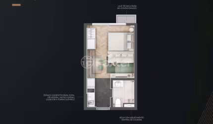 Kitnet / Stúdio à venda na Avenida João Wallig, 100, Passo da Areia, Porto Alegre, 26 m2 por R$ 350.000