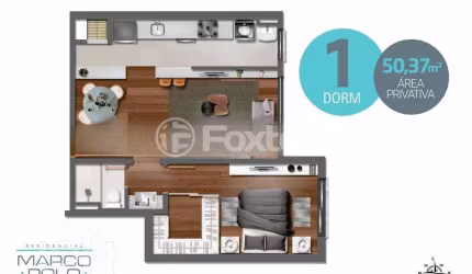 Apartamento com 1 quarto à venda na Rua Dom Diogo de Souza, 580, Cristo Redentor, Porto Alegre, 50 m2 por R$ 445.270