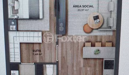 Apartamento com 1 quarto à venda na Rua José do Patrocínio, 527, Cidade Baixa, Porto Alegre, 48 m2 por R$ 679.000