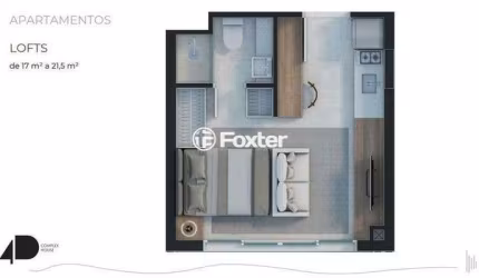 Loft com 1 quarto à venda na Rua Almirante Tamandaré, 150, Floresta, Porto Alegre, 23 m2 por R$ 379.000