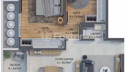 Apartamento com 2 quartos à venda na Rua Osni João Vieira, 663, Campinas, São José, 88 m2 por R$ 1.060.881
