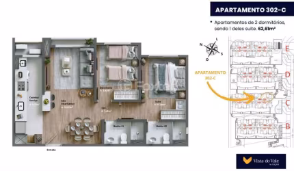 Apartamento com 2 quartos à venda na Avenida Primeiro de Maio, 1700, Várzea Grande, Gramado, 62 m2 por R$ 804.600