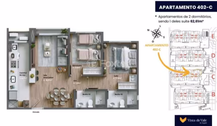 Apartamento com 2 quartos à venda na Avenida Primeiro de Maio, 1700, Várzea Grande, Gramado, 62 m2 por R$ 832.680