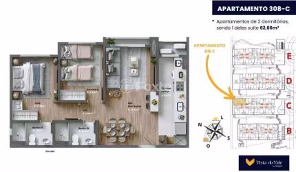 Apartamento com 2 quartos à venda na Avenida Primeiro de Maio, 1700, Várzea Grande, Gramado, 63 m2 por R$ 804.600