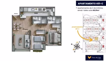 Apartamento com 2 quartos à venda na Avenida Primeiro de Maio, 1700, Várzea Grande, Gramado, 60 m2 por R$ 848.880