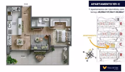 Apartamento com 2 quartos à venda na Avenida Primeiro de Maio, 1700, Várzea Grande, Gramado, 62 m2 por R$ 689.040
