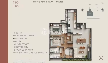 Apartamento com 3 quartos à venda na Rua Cabral, 60, Rio Branco, Porto Alegre, 105 m2 por R$ 1.850.000