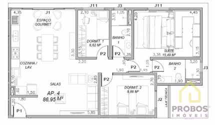 Apartamento com 3 quartos à venda na Rua Três Marias, Cidade Nova II, Indaiatuba, 86 m2 por R$ 880.000