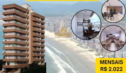 Guilhermina ! Entrada R$ 40 Mil - 1 Dormt C/Varanda Gourmet, lazer