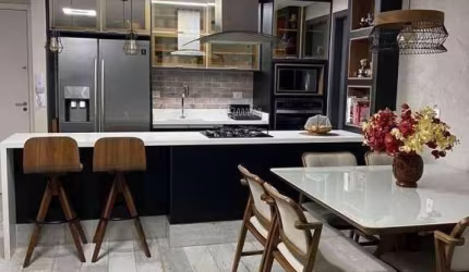 Lindo apartamento com móveis planejados com 90 m²  na Vila Assunção em Sano André, sendo 3 dormitórios, 1 suíte, varanda grill e 2 vagas.